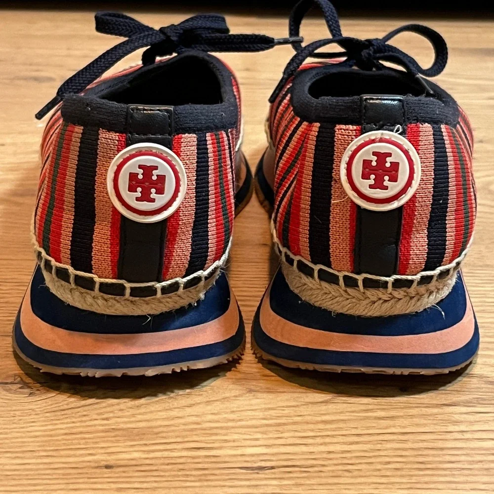 Tory Burch Daisy Sport Espadrille Flats Womens 10.5 Color Striped Canvas Slip On